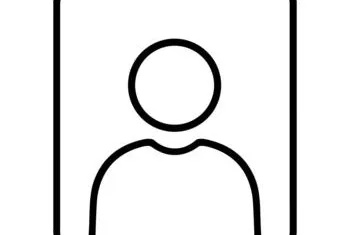 Simple Outline Of A Person Silhouette In A Square Frame Vector